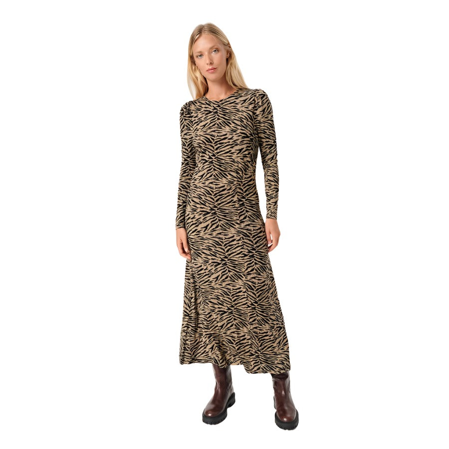 Soaked Womens Hanadi Printed Dress LS Kelp Animal