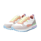 XTI women's white leather lace-up trainer