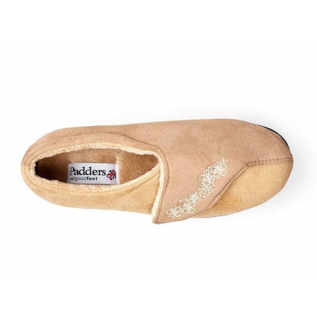 Padders Womens Slipper Hug Taupe/Camel