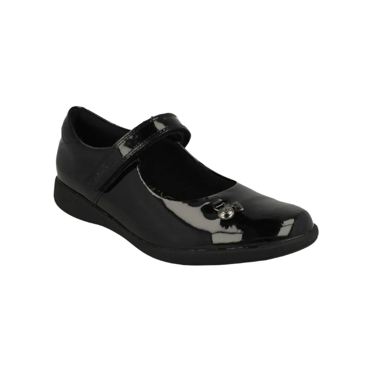 Clarks Etch Mist girls' black patent school shoe