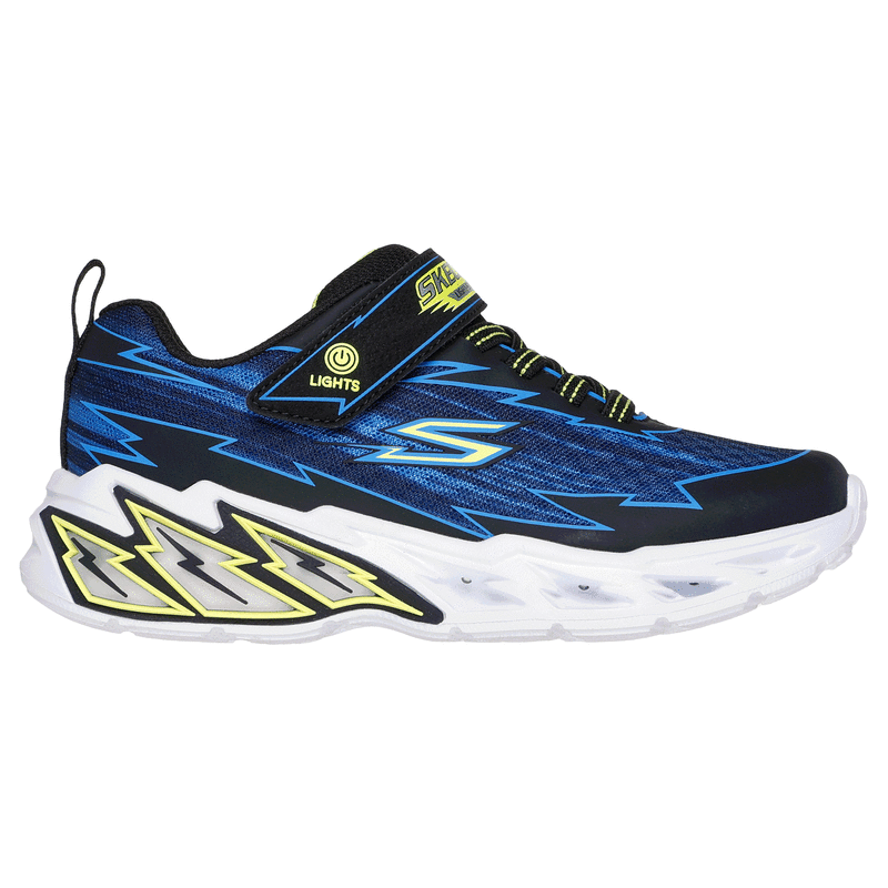 Skechers Boys S Lights Light Storm Bolt Brights Trainer Black Blue