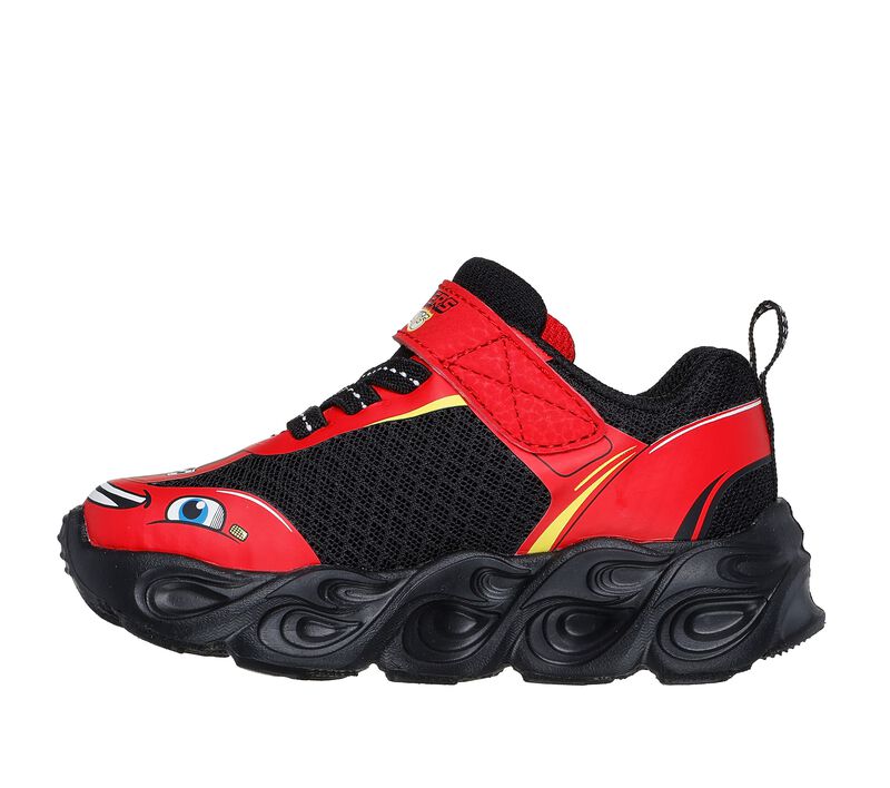 Skechers Boys Trainer S Lights Thermo Flash Wheel Buddies Red Black Donaghys