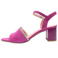 Bioeco women's fuchsia leather sandal with buckle