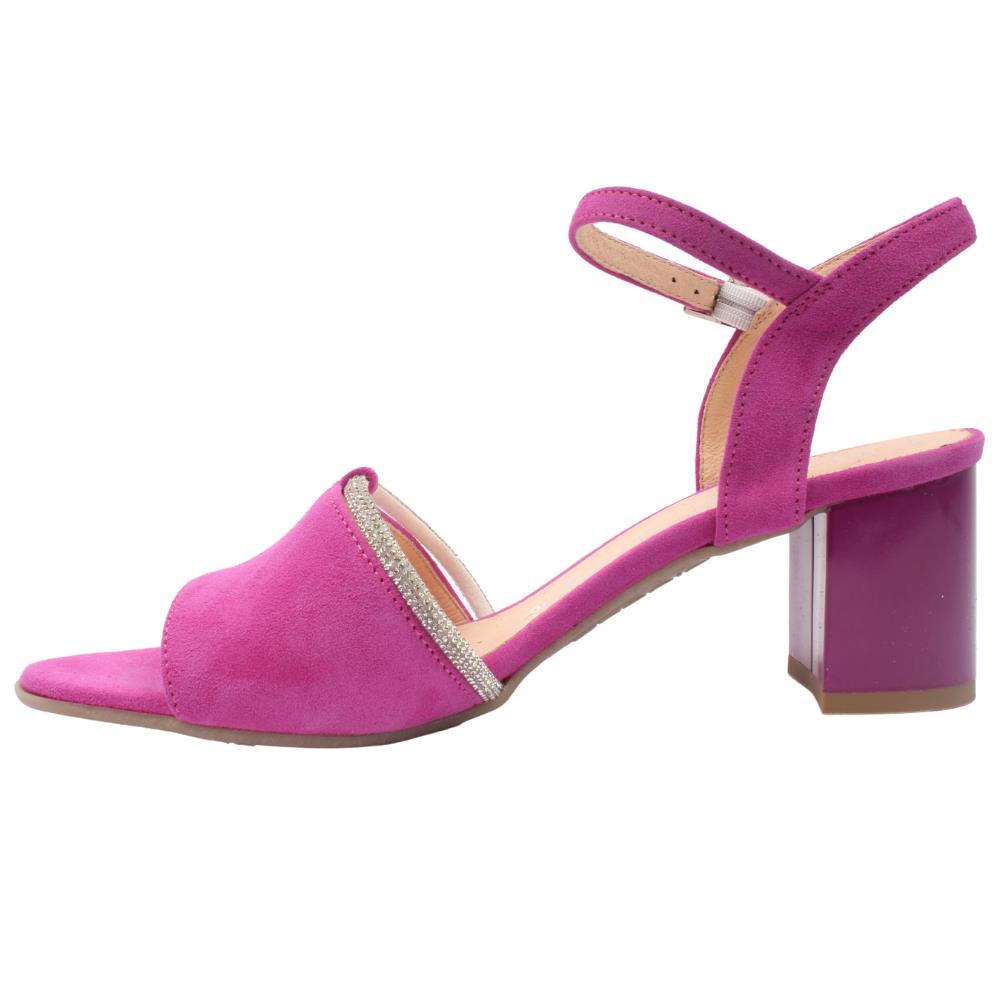 Bioeco women's fuchsia leather sandal with buckle