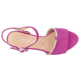 Bioeco women's fuchsia leather sandal with buckle