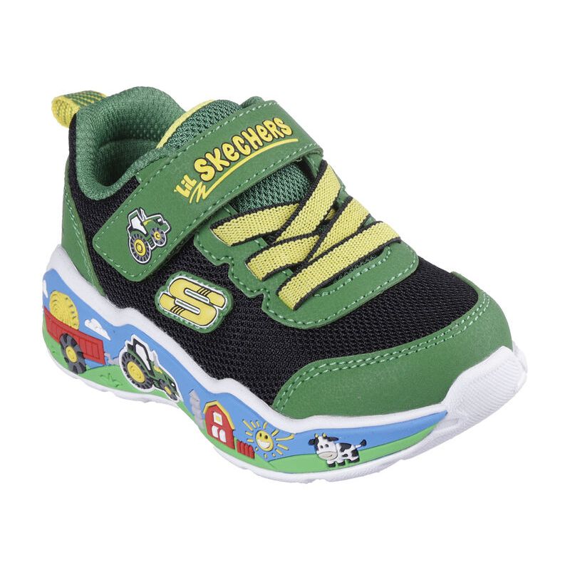 Skechers Boys Trainer Play Scene Barn Squad Buddies Green/Black