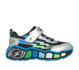 Skechers Boys Trainer S Lights Lil' Storm Silver/Black