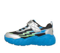 Skechers Boys Trainer S Lights Lil' Storm Silver/Black
