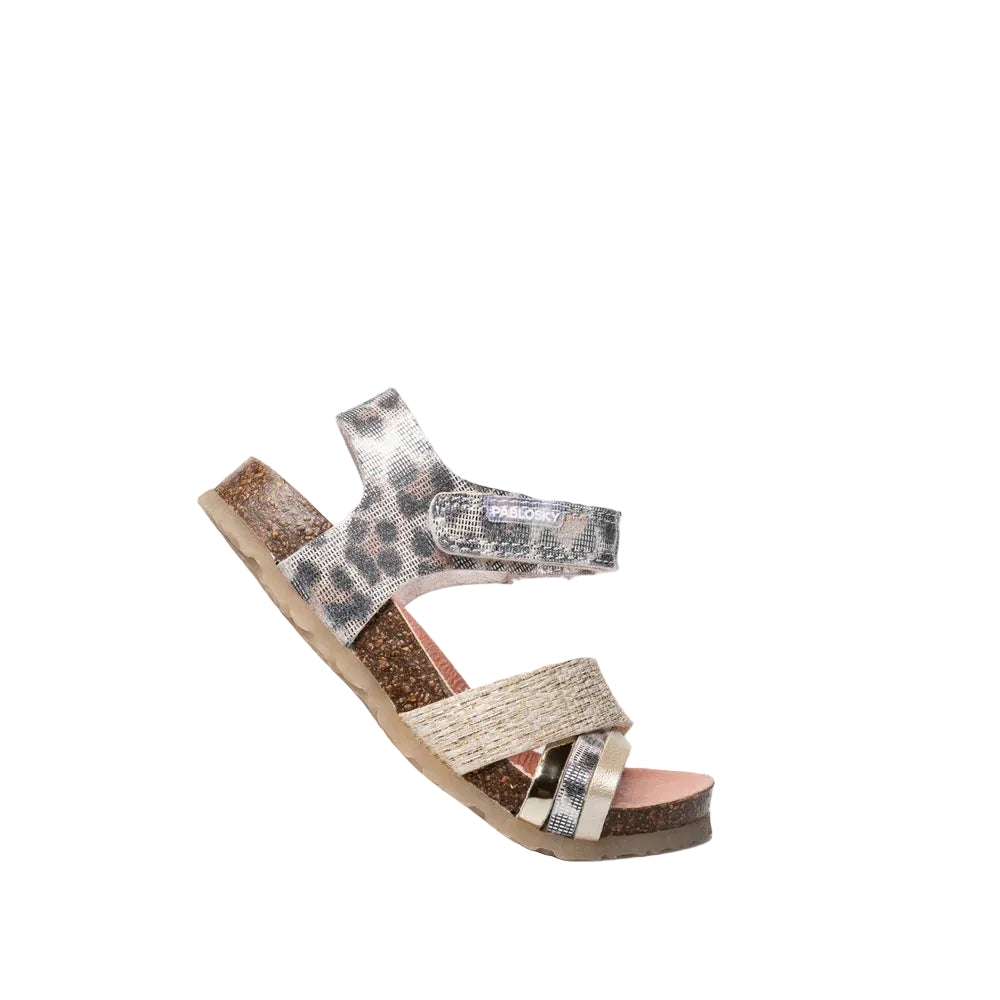 Pablosky Girls Sandal 447207 Leopardo Lux Blanco