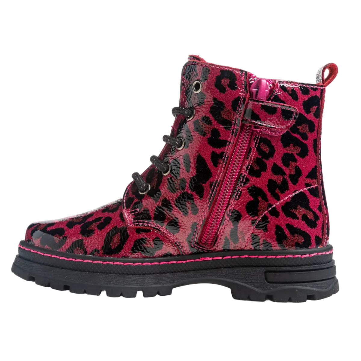 Pablosky girls' red leopard print boot