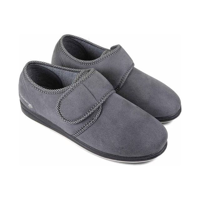 Padders Mens Slippers Harry Dark Grey