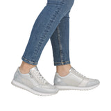 Rieker Womens Trainer 49003-91 Silver/Platinum