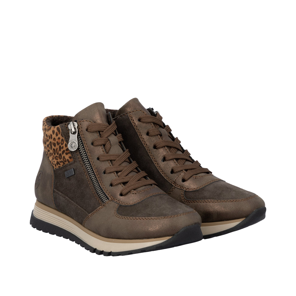 Rieker women's brown wide-fit lace-up ankle boot