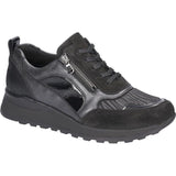 Waldlaufer women's black patent lace-up trainer