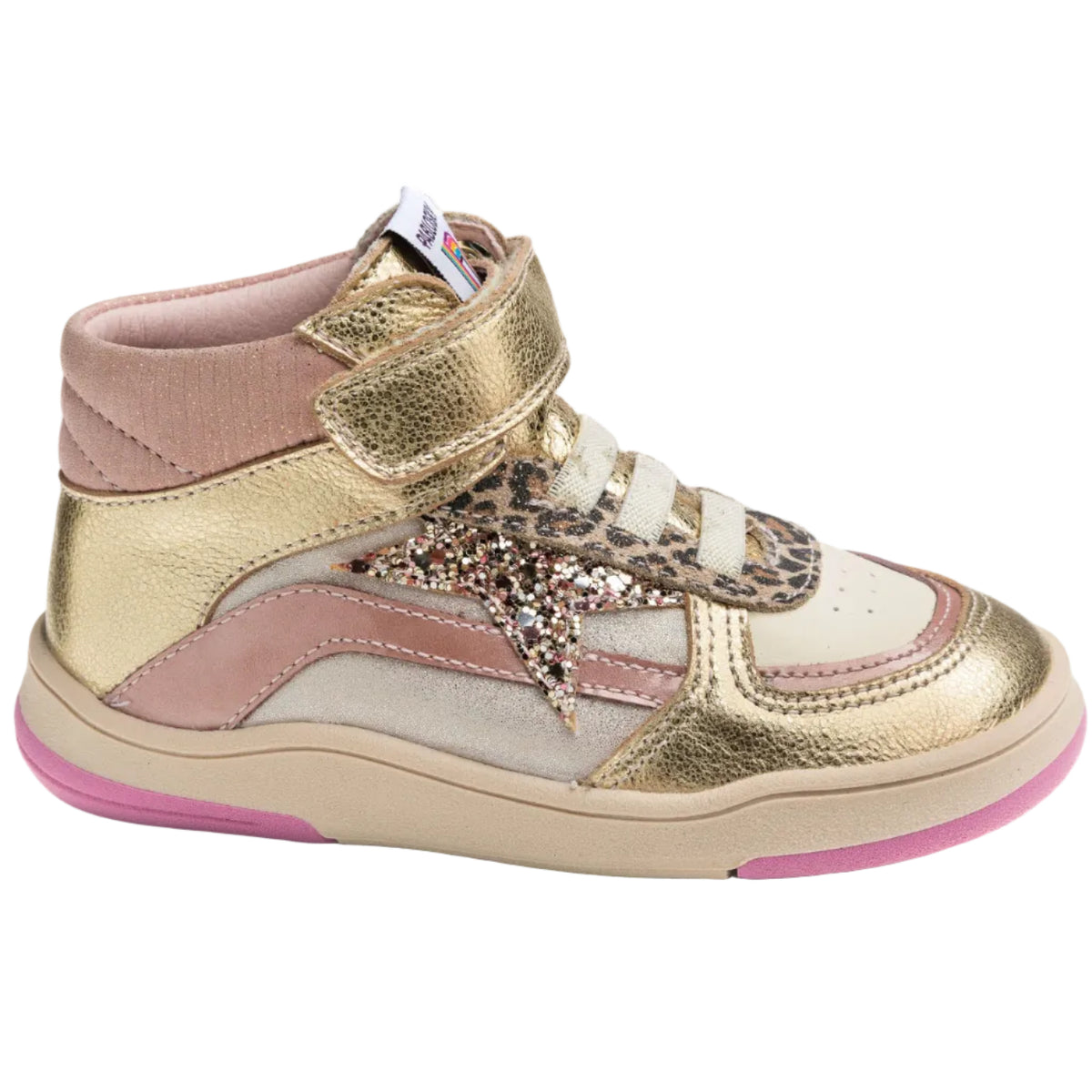Pablosky girls' gold and pink boot