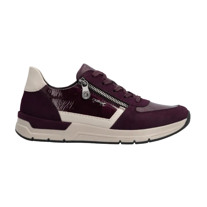 Rieker women's red combination fashion trainer