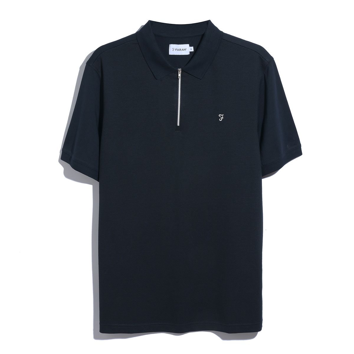 Farah Mens Polo Sanfers S/S Quarter Zip True Navy