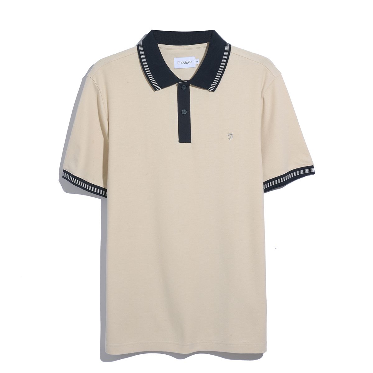 Farah Mens Top Kimell SS Tipped Polo Mist Grey