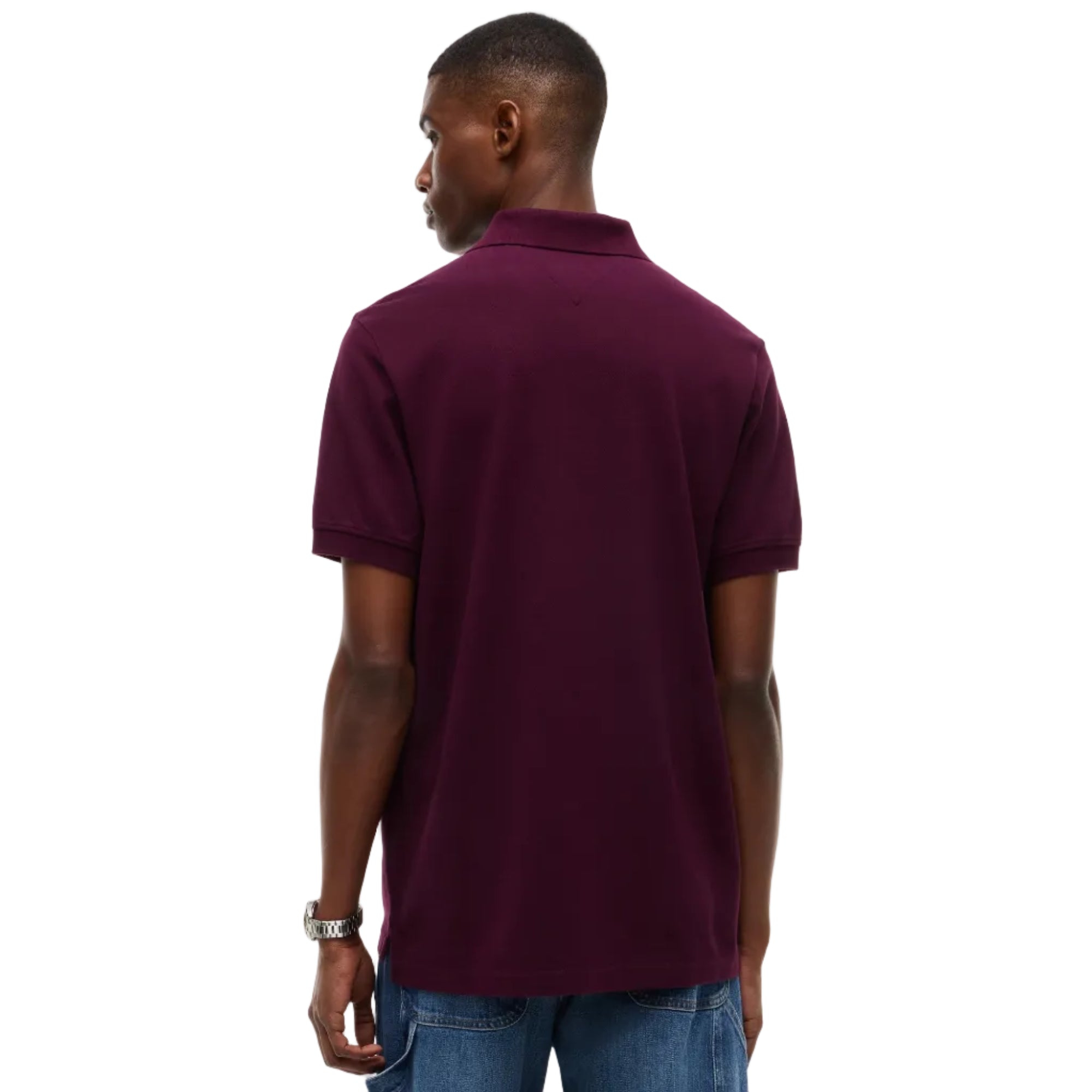 Tommy Jeans Mens Regular Essential Polo Calypso Berry