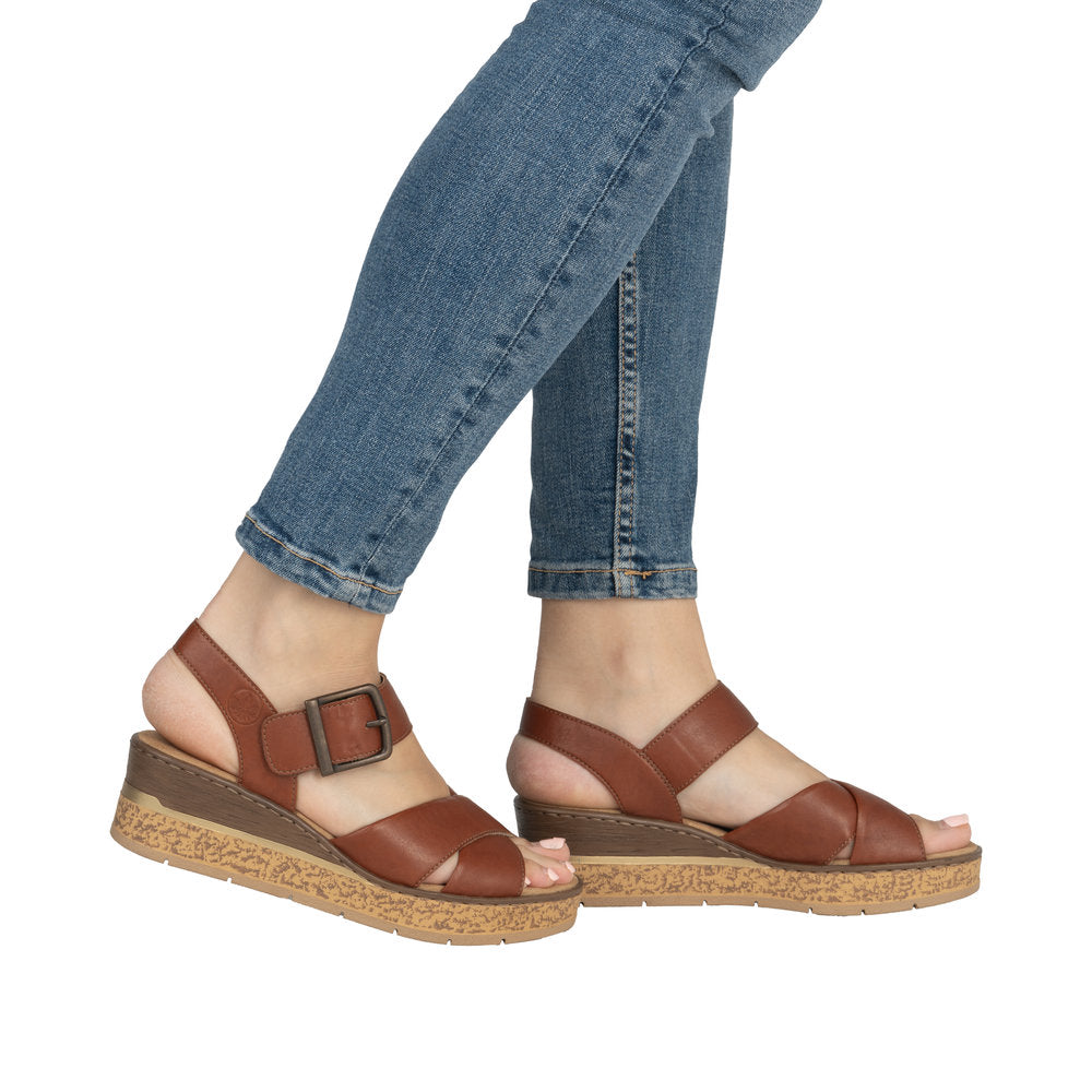 Rieker women's brown sandal with buckle