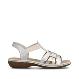 Rieker Womens Sandal 65918-91 Metallic