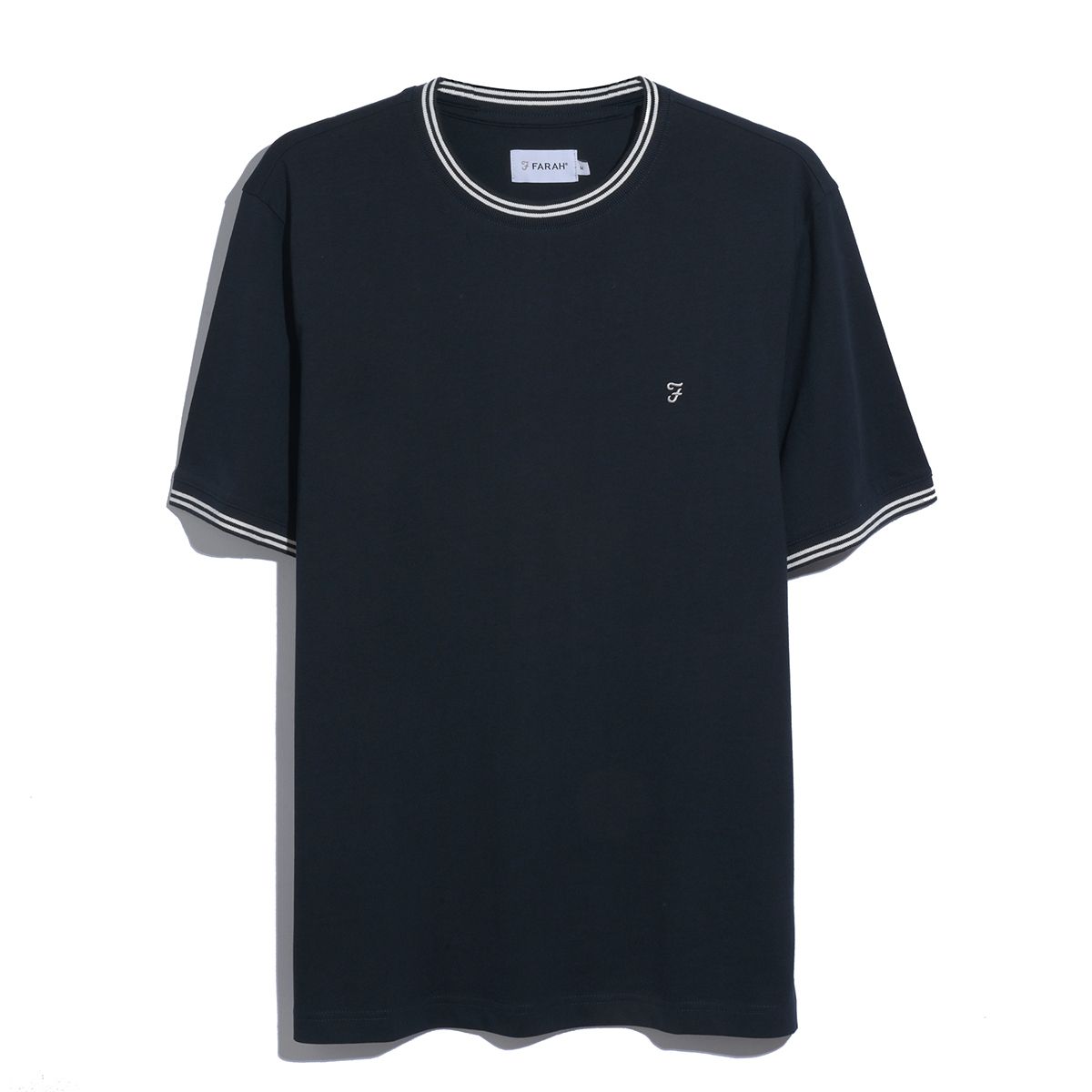 Farah Mens T-Shirt Dallow S/S Tipped True Navy