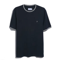 Farah Mens T-Shirt Dallow S/S Tipped True Navy