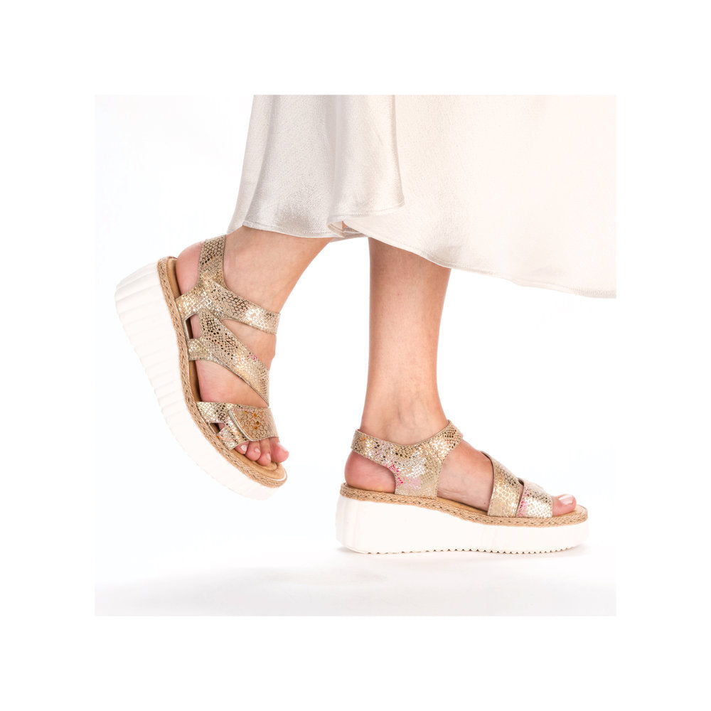 Rieker Womens Sandal 69157 90 Multi Reptile Donaghys