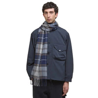 Barbour Unisex Scarf Galingale Tartan Grey Midnight Tartan