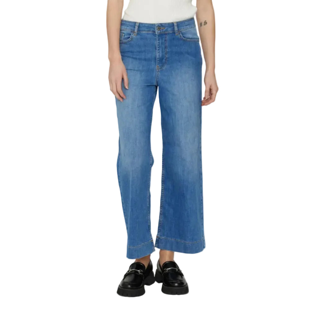 Numph women's blue denim jeans with zip