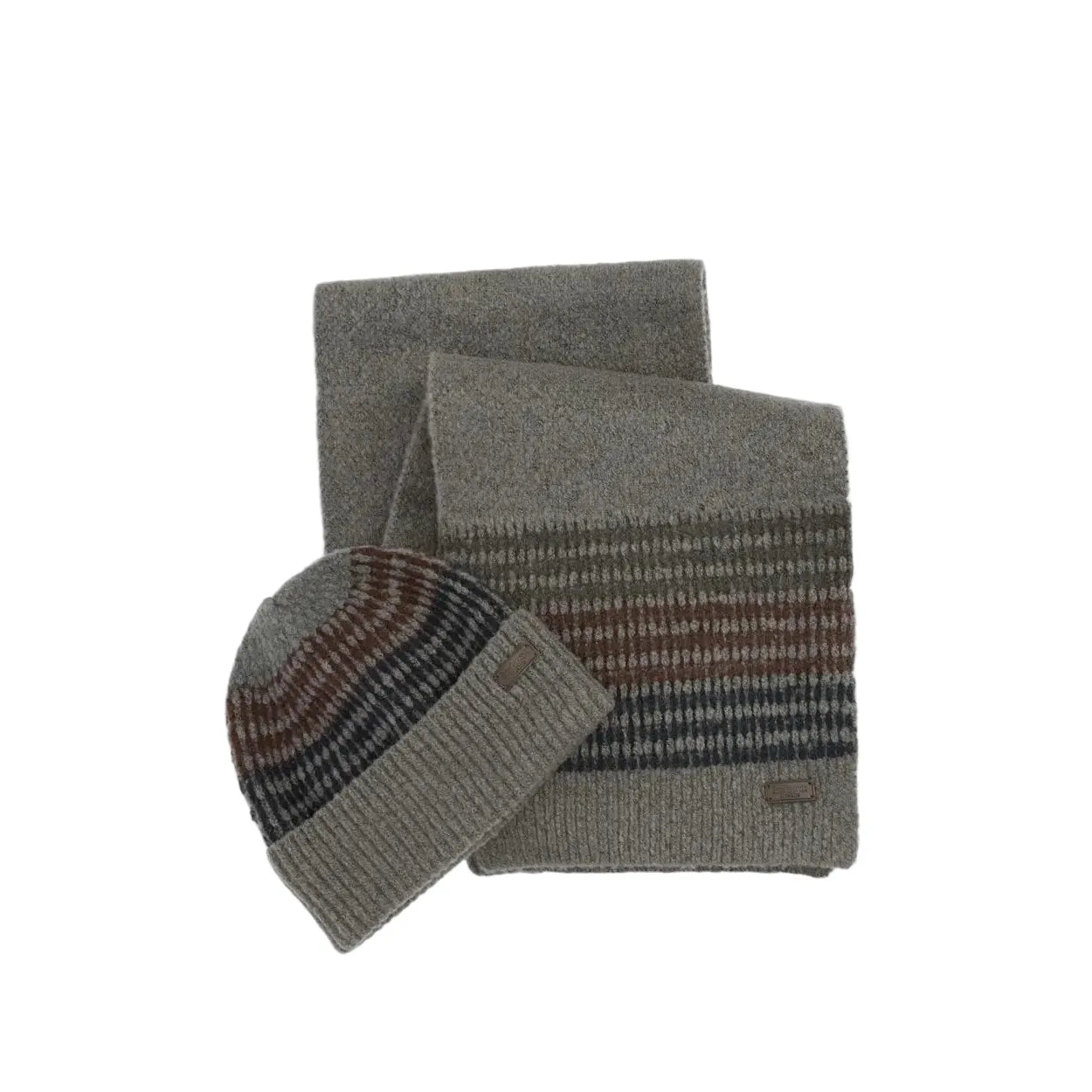 Barbour Mens Beanie/Scarf Branton Gift Set Midnight Oak