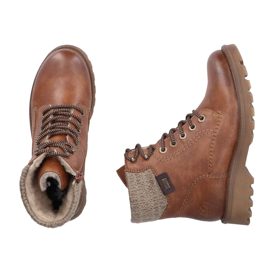 Rieker women's brown lace-up boot