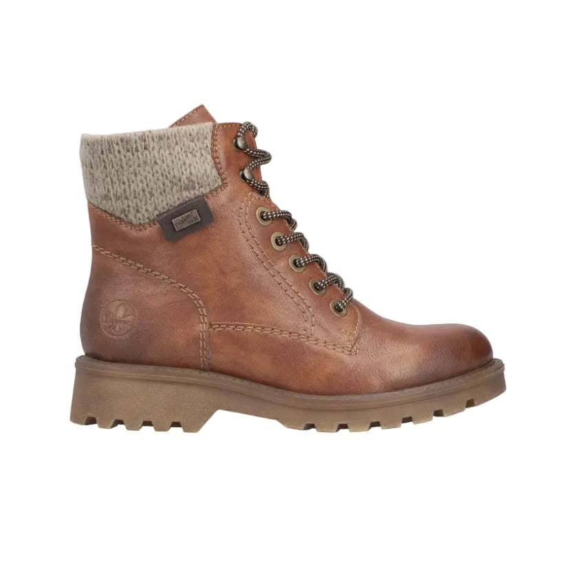 Rieker women's brown lace-up boot