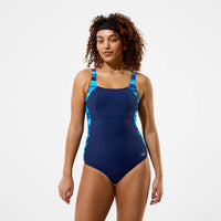 Speedo Womens Swimsuit Luna Lustre Printed Navy/Blue