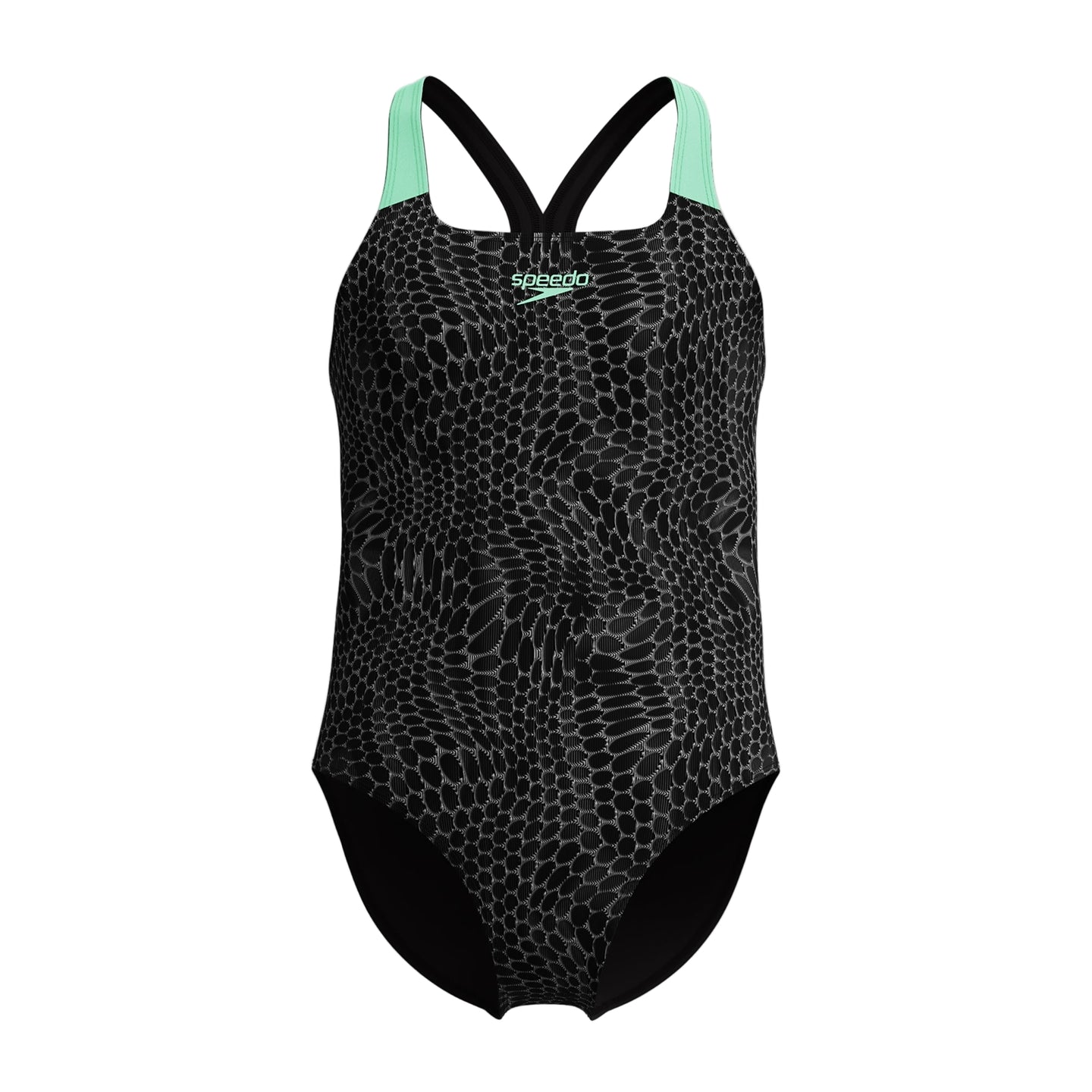 Speedo Girls Swimsuit Digital Allover Powerback Green