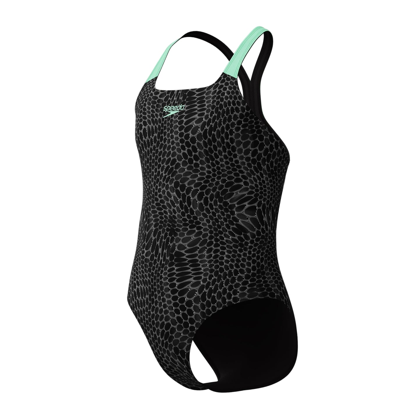 Speedo Girls Swimsuit Digital Allover Powerback Green