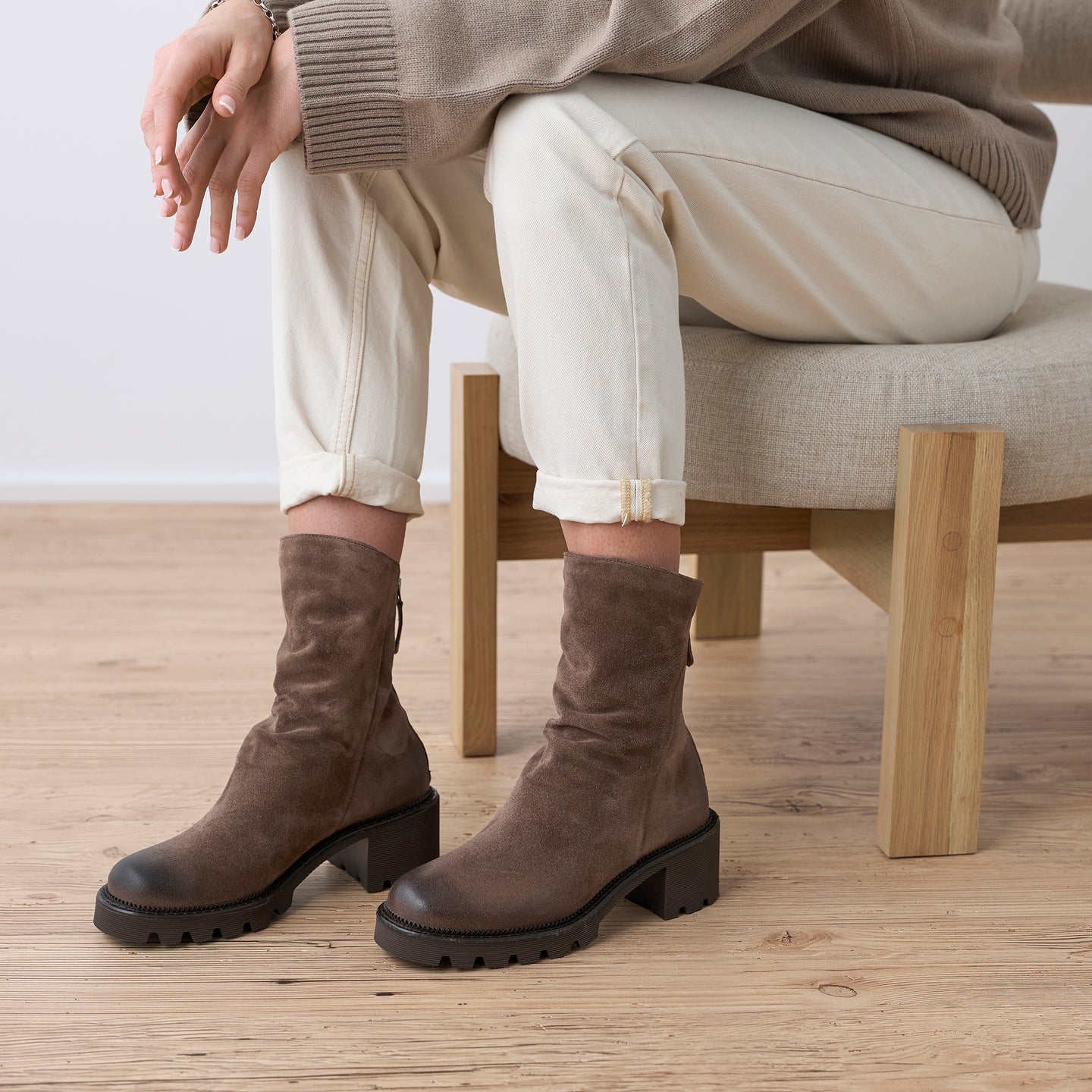 Paul Green women's taupe suede ankle boot