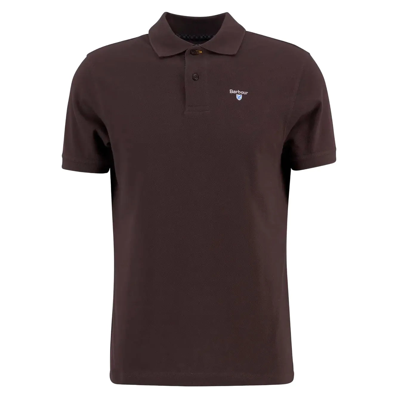 Barbour Mens Polo Shirt Tartan Pique Dark Oak