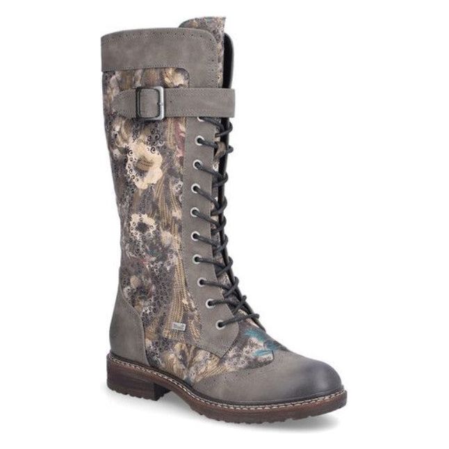 Rieker Womens Boot Fresh Tex Lace Floral Multi Donaghys