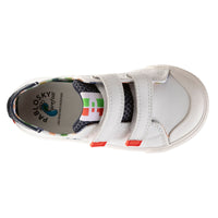 Pablosky boys' white leather shoe with velcro