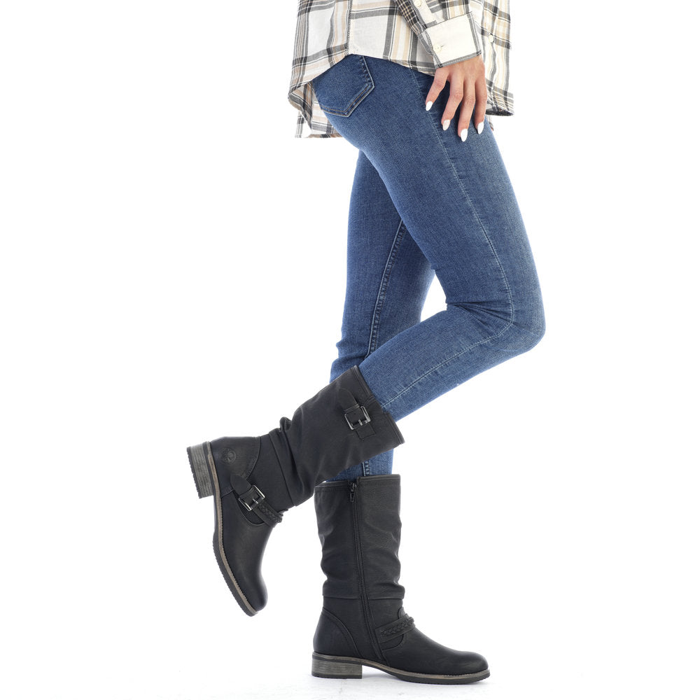 Rieker Womens Mid Length Boot 98860-00 Black