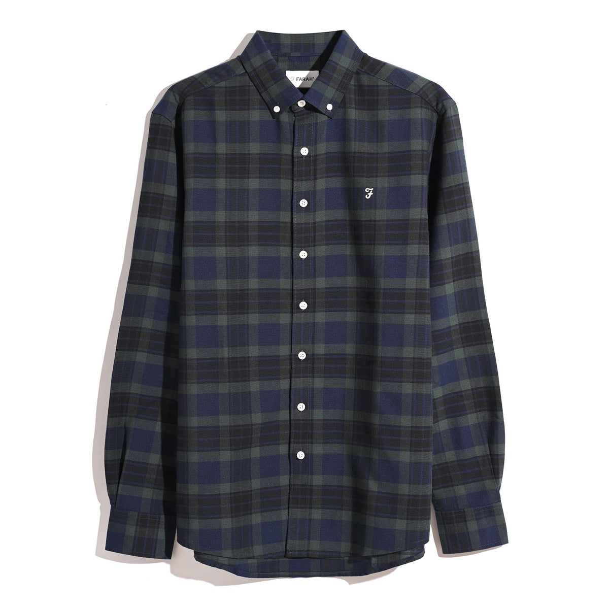 Farah Foster men's pine green long-sleeve shirt
