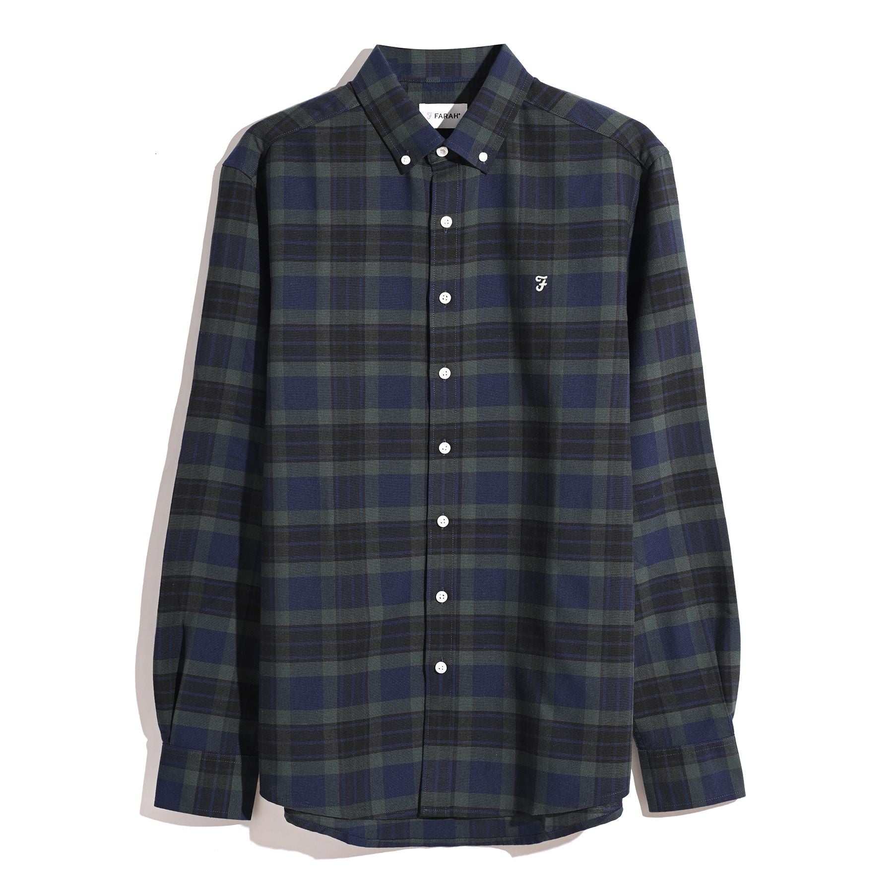 Farah Foster men's pine green long-sleeve shirt