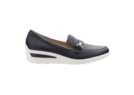Ara women's blue leather slip-on shoe