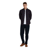Farah Foster men's oxblood long-sleeve shirt