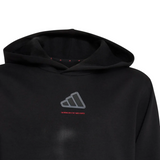 Adidas Boys Hoodie Slogan Fleece Black