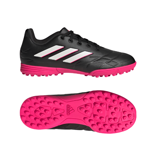 Adidas Kids Astro Turf Boots Copa Pure.3 TF J Core Black White Pink Donaghys