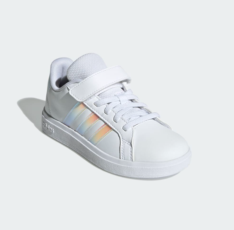 Adidas Girls Trainer Grand Court 2.0 White Iridescent Donaghys