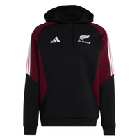 Adidas Mens Hoodie All Black Black/Maroon