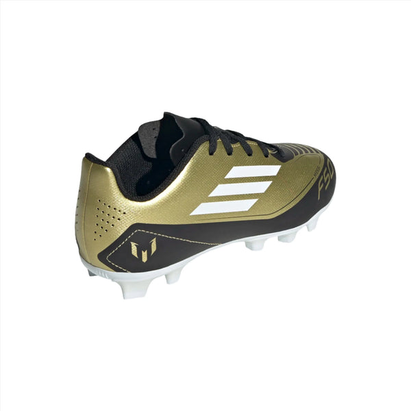 Adidas Junior Firm Ground Football Boot F50 Club J Messi Gold White Bl Donaghys